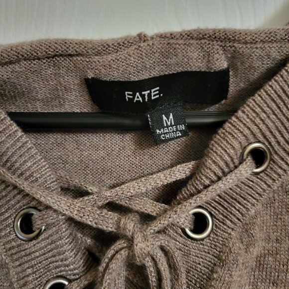Fate brand lightweight hooded sweater Taupe-Brown SIZE: MEDIUM - Picture 5 of 8